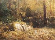 unknow artist Forest landscape with a deer oil painting reproduction